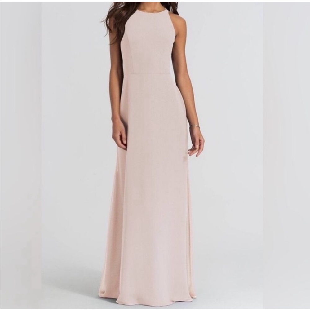 Hayley Paige Occasions Blush Size 4 Bridesmaid Gown with Open Back